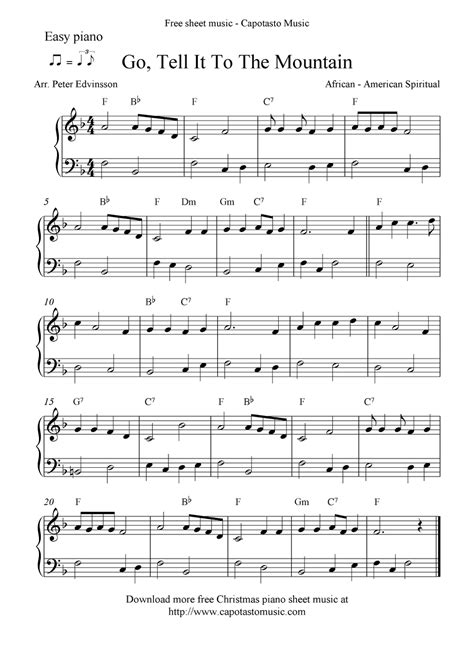 Free Printable Piano Sheet Music | Free Sheet Music Scores ...