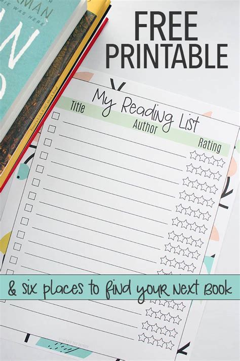Free Printable Reading List & How to Find Great Books For ...