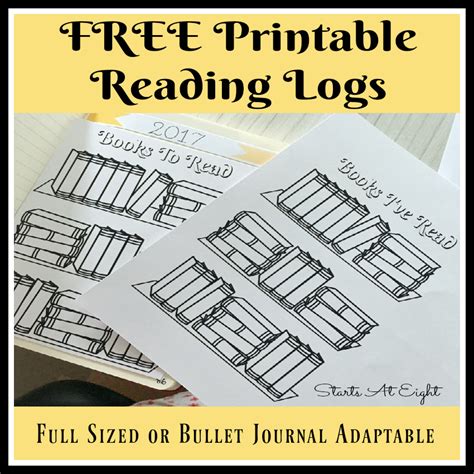 FREE Printable Reading Logs ~ Full Sized or Adjustable for ...