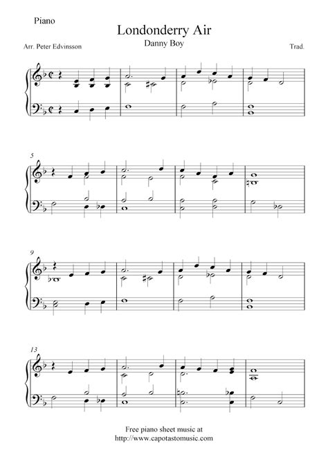 Free Printable Sheet Music: Easy free piano sheet music ...