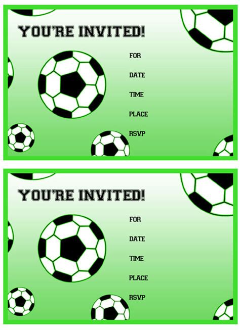 Free Printable Soccer Birthday Party Invitations ...