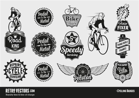 Free Retro Vector Cycling Badges | Vintage Vectors ...
