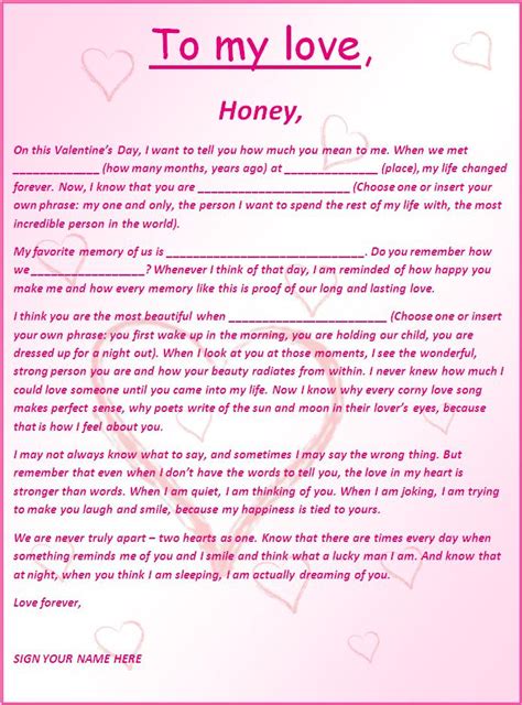 Free Romantic Letter Template | Free Word s Templates