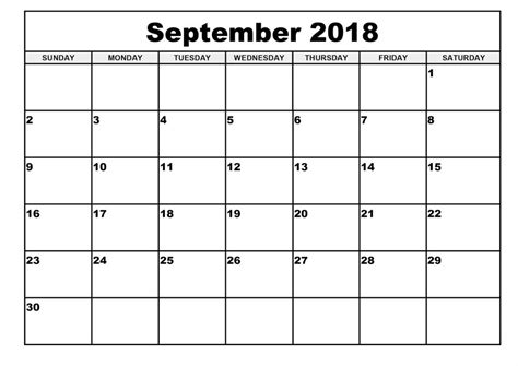 Free September 2018 Calendar   Printable Blank & Editable