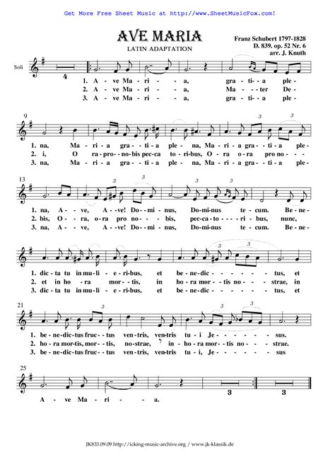 Free sheet music for Ave Maria, D.839  Schubert, Franz  by ...