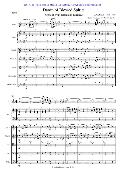 Free sheet music for Orfeo ed Euridice  Gluck, Christoph ...