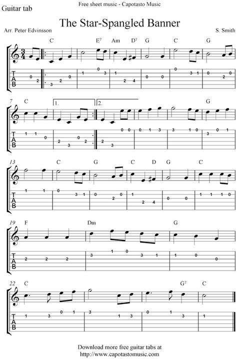 Free Sheet Music Scores: The Star Spangled Banner, free ...