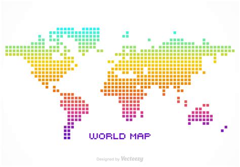 Free Vector Pixel World Map   Download Free Vector Art ...