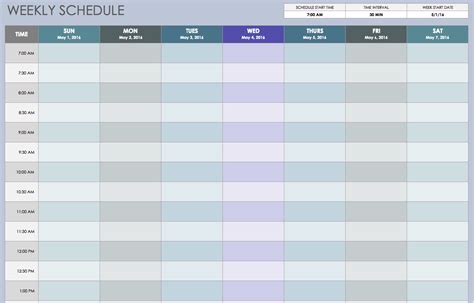 Free Weekly Schedule Templates For Excel   Smartsheet