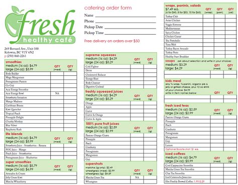 Fresh Healthy Cafe Kelowna: Catering Services Kelowna