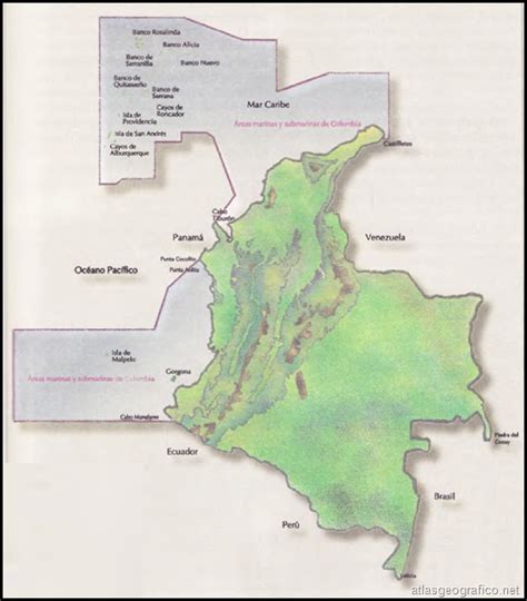 Fronteras de Colombia   Atlas geografico