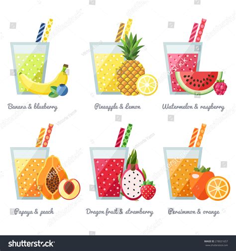 Fruit Smoothie Juice Vector Concept Menu Stock Vector ...