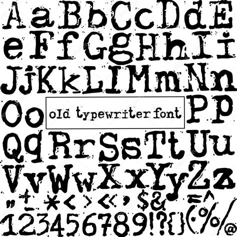 fuentes de máquina de escribir antigua de vector — Archivo ...