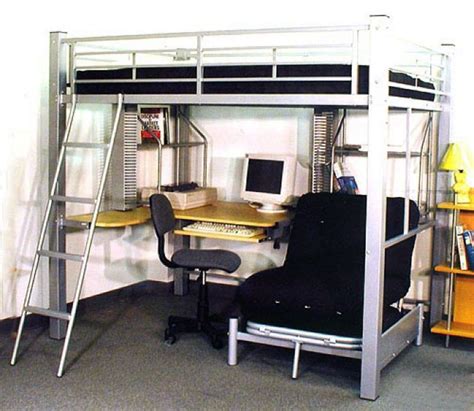 Full Loft Bed With Desk Underneath Abode Full Metal Loft ...