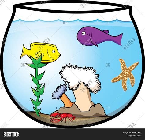 Fun Cartoon Fishbowl Vector & Photo | Bigstock