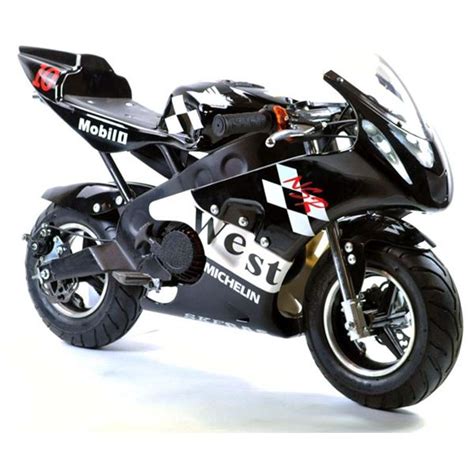 FunBikes MT4A 50cc 46cm Petrol Black Mini Moto Racing Bike