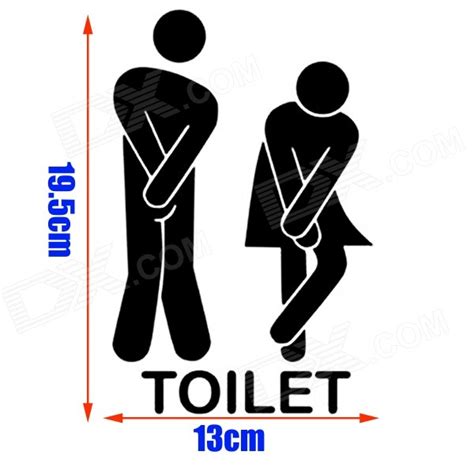 Funny Bathroom Logo Pattern Wall Sticker Toilet WC Paper ...