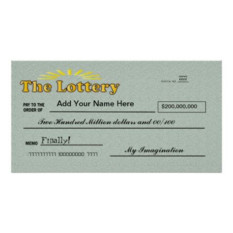 Funny Giant Lottery Check Poster | Zazzle