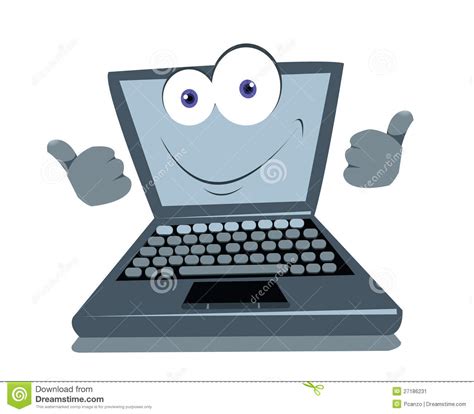 Funny Laptop Thumbs up stock vector. Illustration of ...
