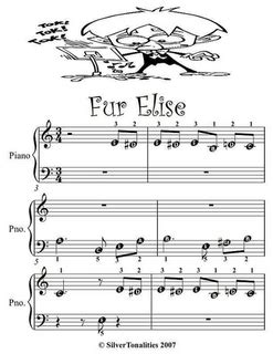 Fur Elise Beethoven Beginner Tots Piano Sheet Music Pdf by ...