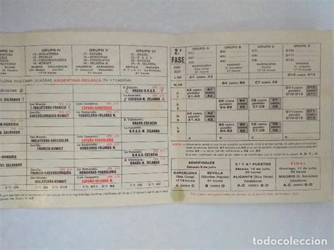 futbol, calendario del mundial 82, españa 1982   Comprar ...