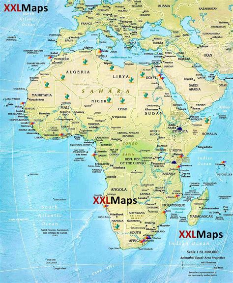 Fyzická mapa   Afrika   zdarma ke stažení pro smartphony ...