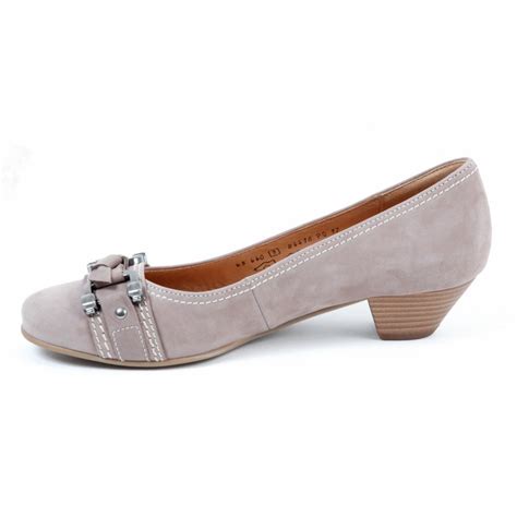 Gabor Shoes | Tawny Ladies Low Heel Court Shoe in Taupe ...