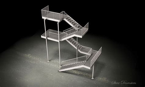 Galvanized Steel stair dwg 3D Model DWG | CGTrader.com