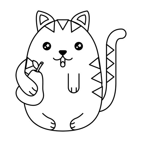 Gatos Kawaii. Imágenes de Gatitos Dibujos para Colorear y ...