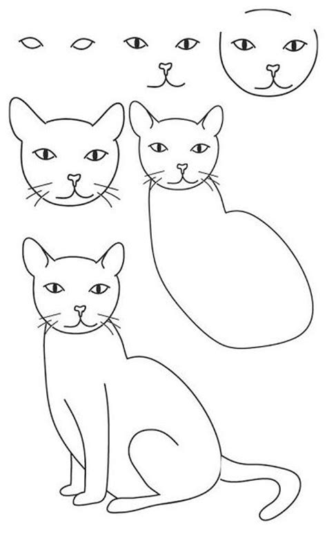 Gatos Tiernos Para Dibujar Faciles