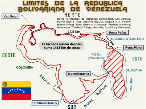 Geografía de Venezuela.: Limites de Venezuela