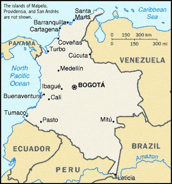 Geographical information about Colombia South America