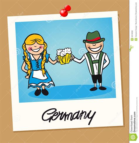 Germany Travel Polaroid People Stock Vector   Image: 32018292