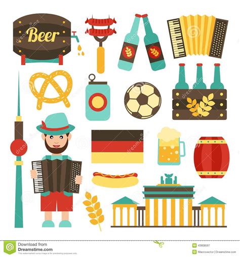 Germany travel set stock vector. Illustration of party ...
