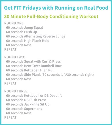 Get FIT Fridays #9: 30 Minute Full Body Conditioning Workout