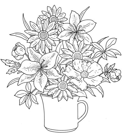 Get This Realistic Flowers Coloring Pages for Adults raf61
