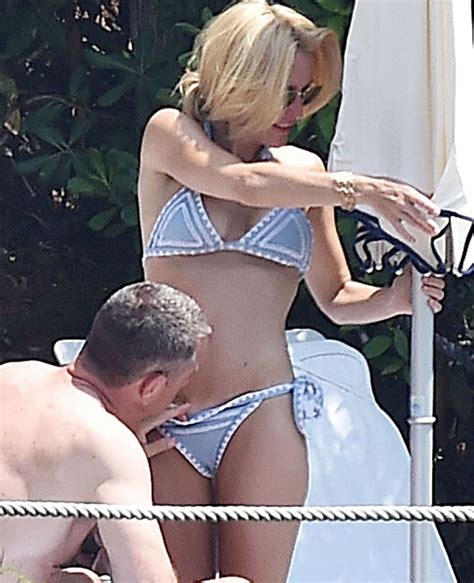 GILLIAN ANDERSON in Bikini on Vacation in Portofino 06/21 ...