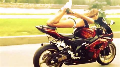 GIRL RIDING MOTORCYCLE   YouTube
