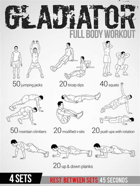 Gladiator Full Body Workout Plan   Healthy Fitness Tips ...