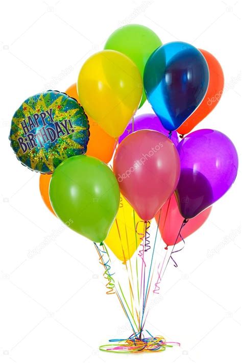 Globos: Racimo de globos feliz cumpleaños — Foto de stock ...