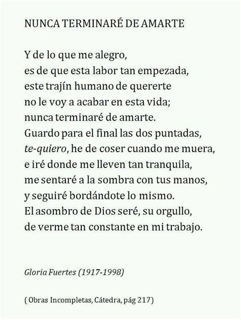 Gloria Fuertes, Nunca terminaré de amarte | POEMAS ...