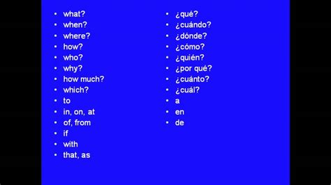 Glue Words Translated from English to Spanish and Spanish ...