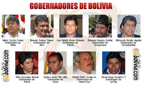 Gobernadores Departamentales de Bolivia 2011