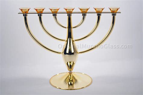 Gold Jewish Menorah