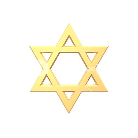 Gold Judaism Religious Symbol   Star Of David Isolated On ...