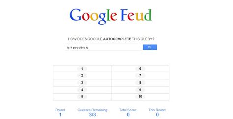 Google Auto Complete Turned Into a Game: Google Feud