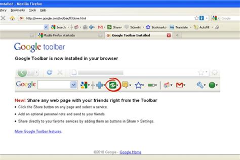 Google elimina su barra de herramientas para Firefox