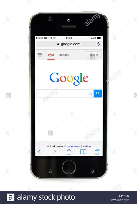 Google home page on an Apple iPhone 5S, UK Stock Photo ...