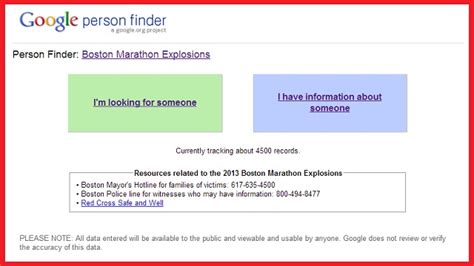 Google lanza sitio para buscar personas tras explosiones ...