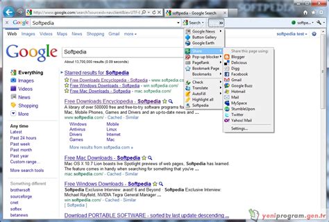 Google Toolbar  IE  indir   Yeni Program